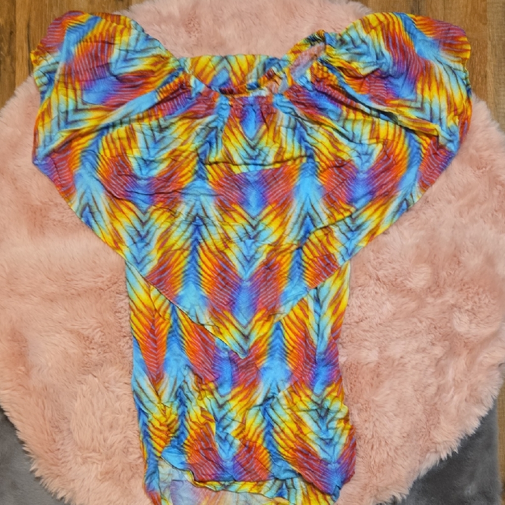 Luli Fama Vibrant Multicolor Swim Blouse